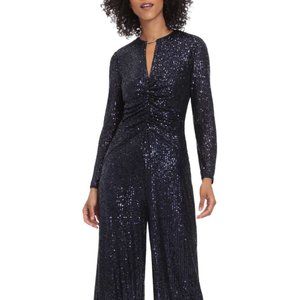 Maggy London Long Sleeve Sequined Dressy Jumpsuit